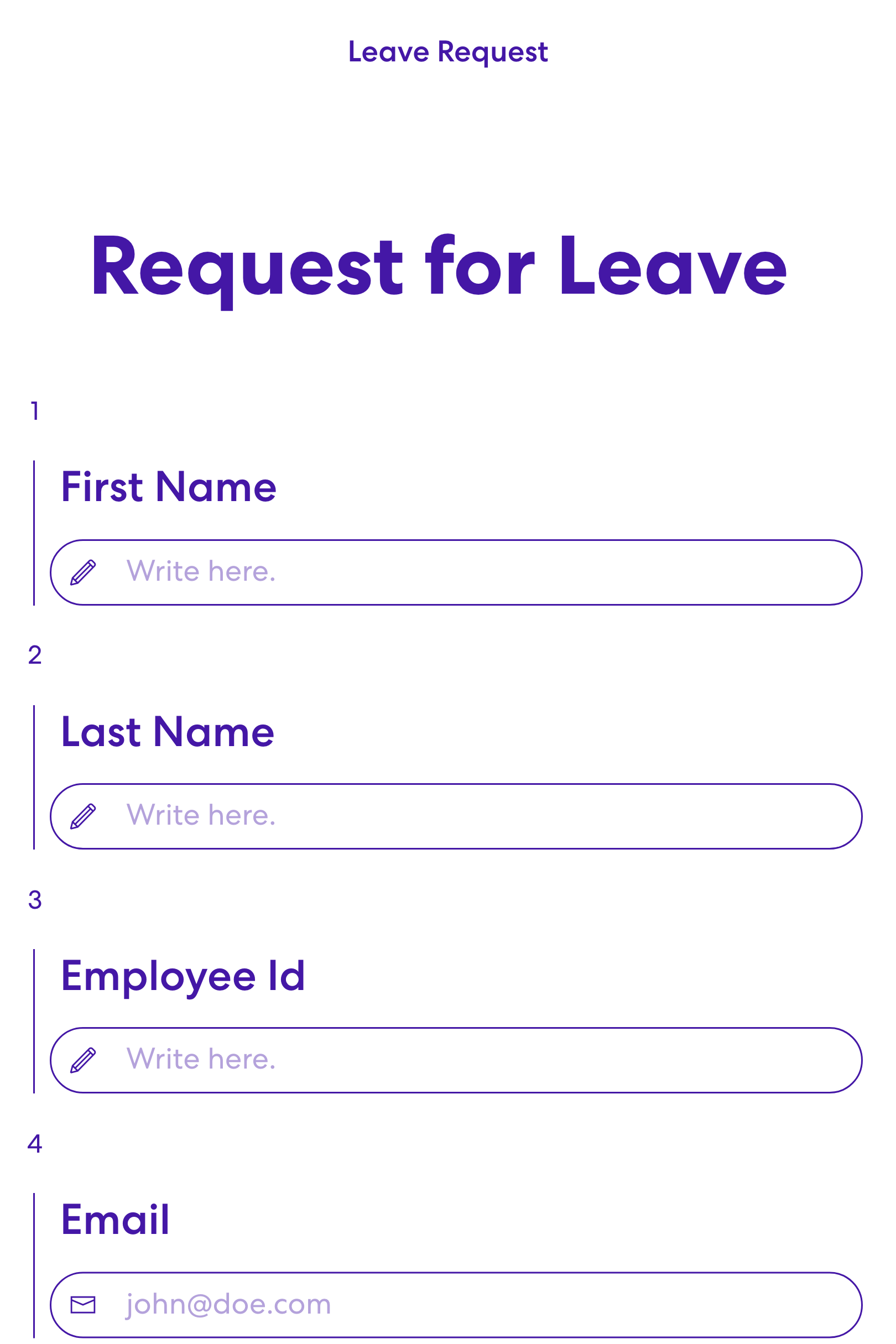 Screenshot of Leave Request template