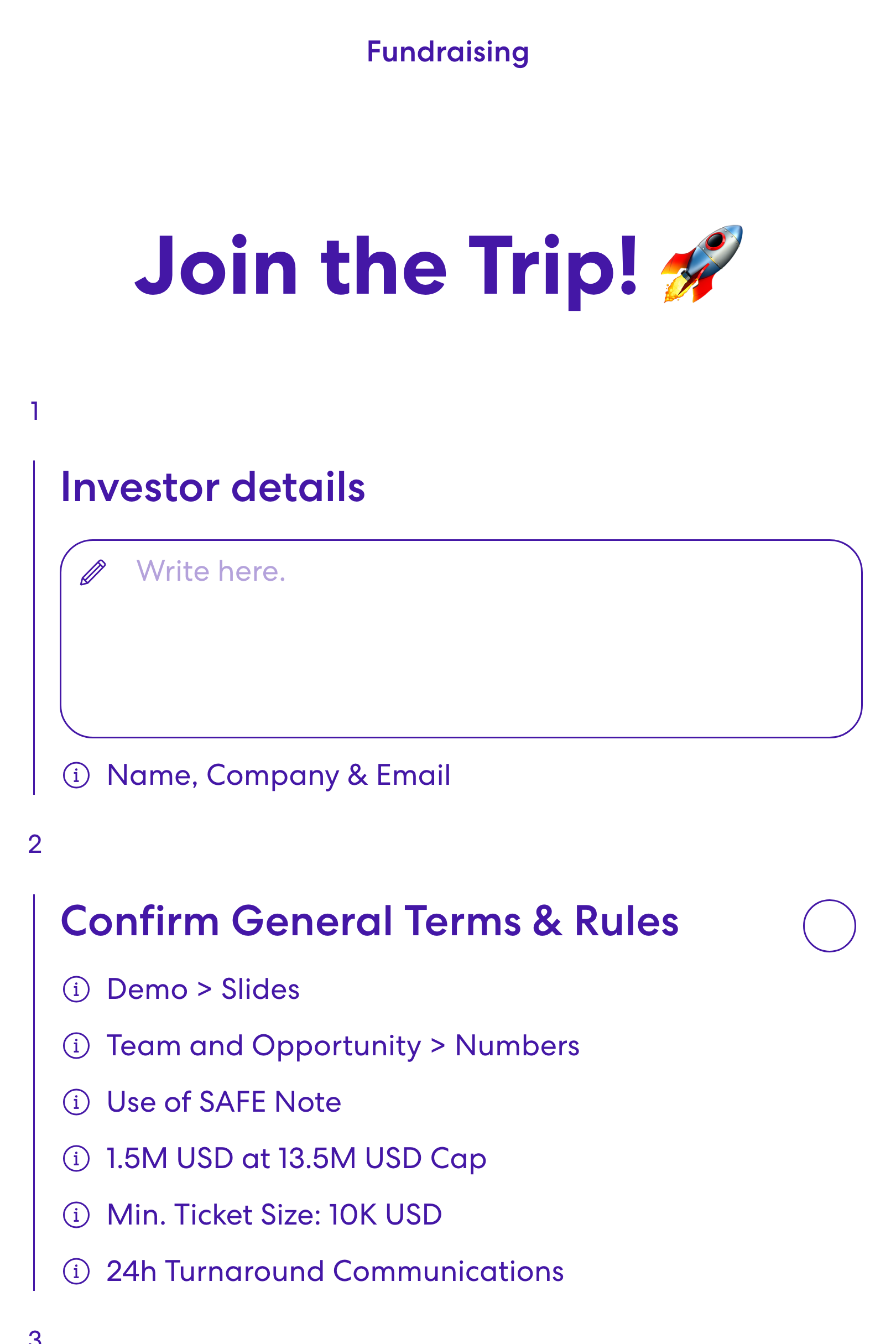 Screenshot of Fundraising template